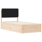 Bettgestell mit gepolstertem Kopfteil Schwarz 80 x 200 cm