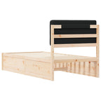 Bettgestell mit gepolstertem Kopfteil Schwarz 80 x 200 cm