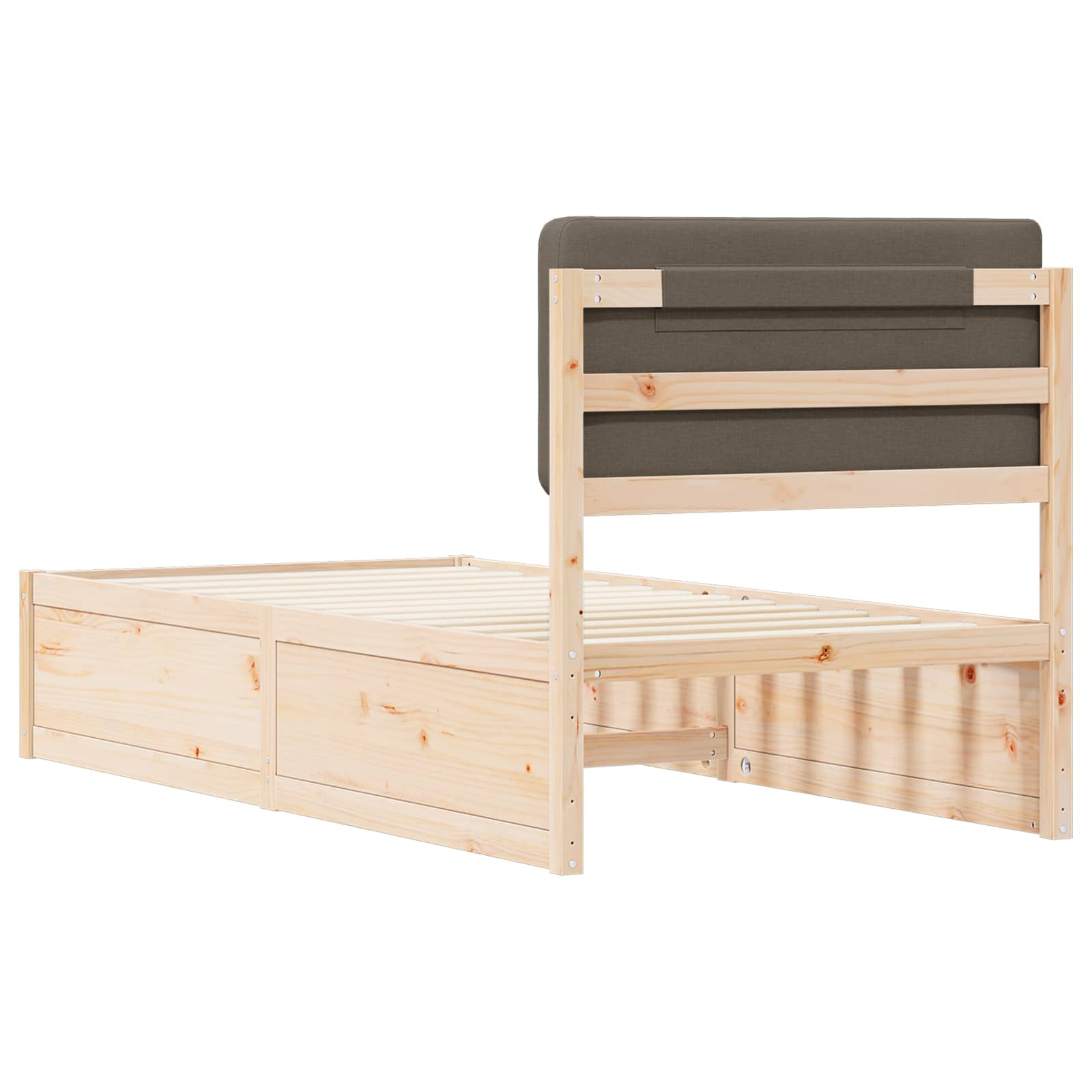 Bettgestell mit gepolstertem Kopfteil Taupe 80 x 200 cm