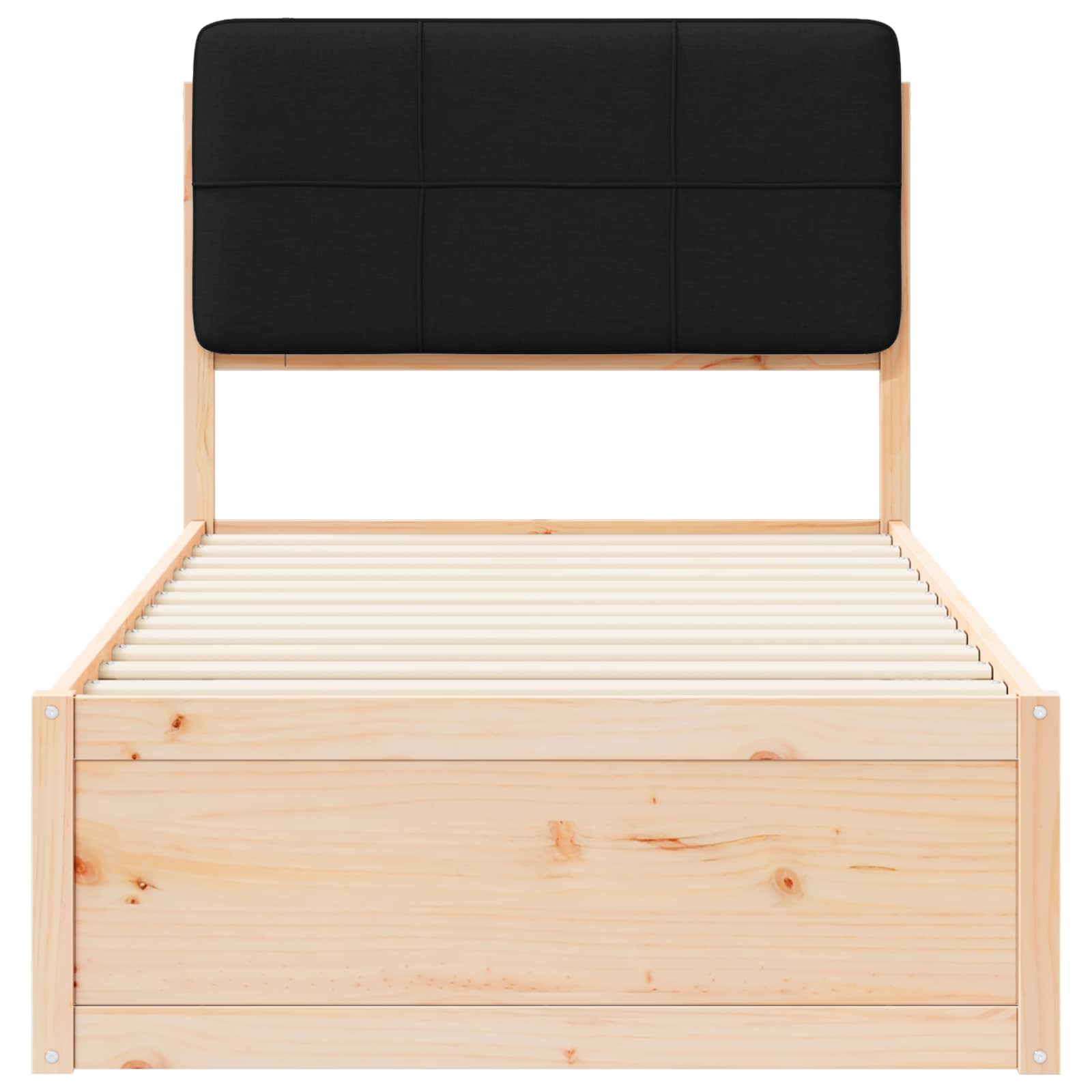 Bettgestell mit gepolstertem Kopfteil Schwarz 100 x 200 cm