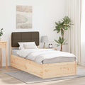 Bettgestell mit gepolstertem Kopfteil Taupe 100 x 200 cm