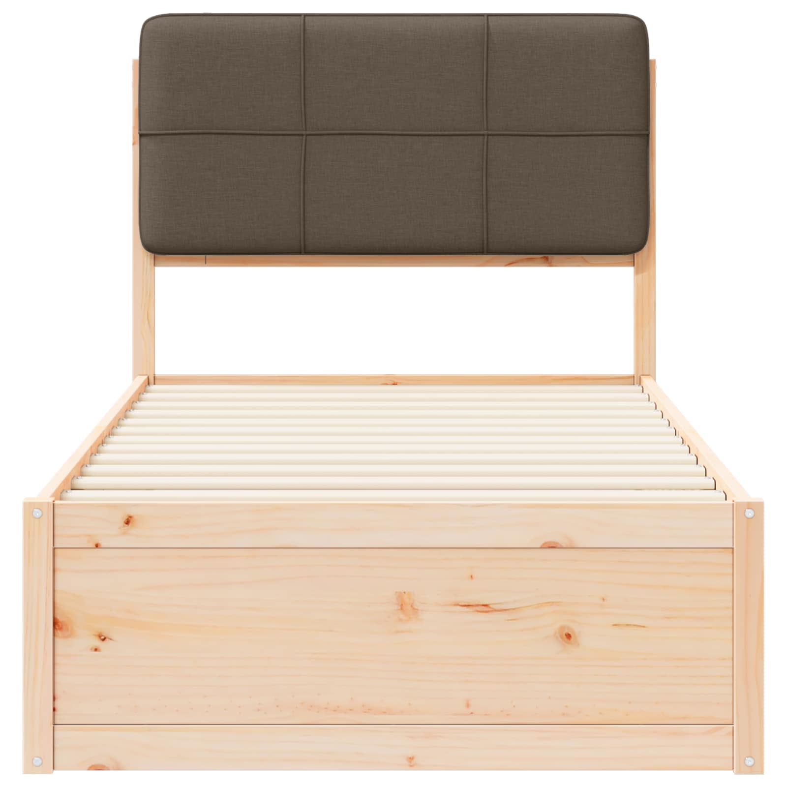 Bettgestell mit gepolstertem Kopfteil Taupe 100 x 200 cm