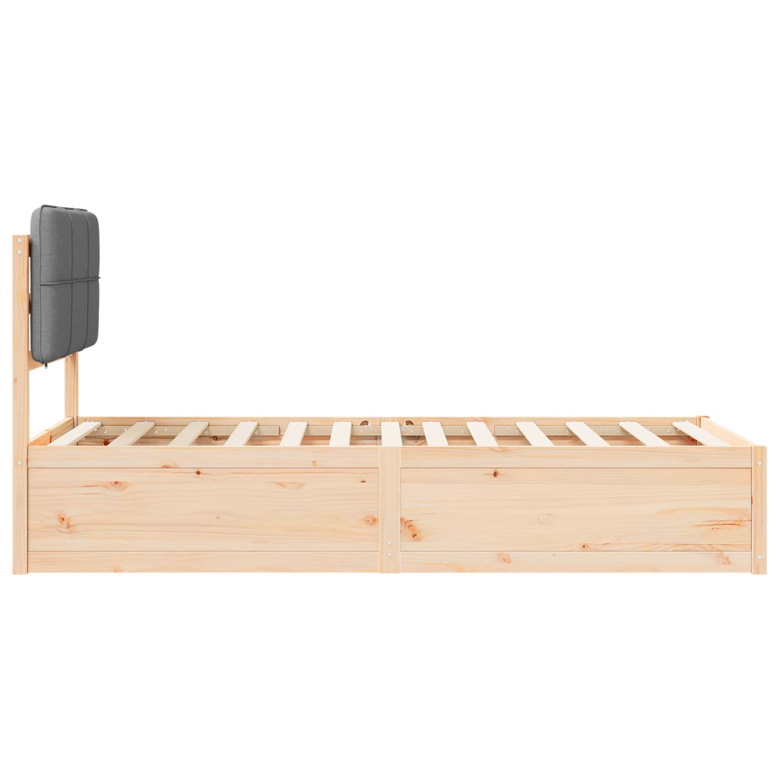 Bettgestell mit gepolstertem Kopfteil Hellgrau 90 x 200 cm