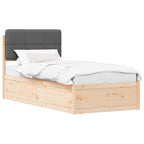 Bettgestell mit gepolstertem Kopfteil Dunkelgrau 80 x 200 cm