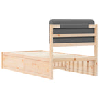 Bettgestell mit gepolstertem Kopfteil Dunkelgrau 80 x 200 cm