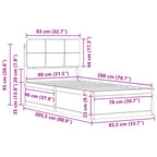 Bettgestell mit gepolstertem Kopfteil Schwarz 80 x 200 cm
