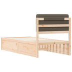 Bettgestell mit gepolstertem Kopfteil Taupe 90 x 190 cm