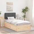 Bettgestell mit gepolstertem Kopfteil Dunkelgrau 75 x 190 cm