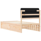 Bettgestell mit gepolstertem Kopfteil Schwarz 75 x 190 cm