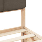 Bettgestell mit gepolstertem Kopfteil Taupe 75 x 190 cm