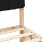 Bettgestell mit gepolstertem Kopfteil Schwarz 90 x 200 cm