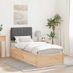 Bettgestell mit gepolstertem Kopfteil Dunkelgrau 80 x 200 cm