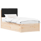 Bettgestell mit gepolstertem Kopfteil Schwarz 90 x 190 cm