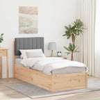 Bettgestell mit gepolstertem Kopfteil Hellgrau 75 x 190 cm