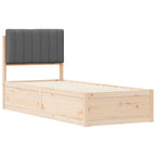 Bettgestell mit gepolstertem Kopfteil Dunkelgrau 75 x 190 cm