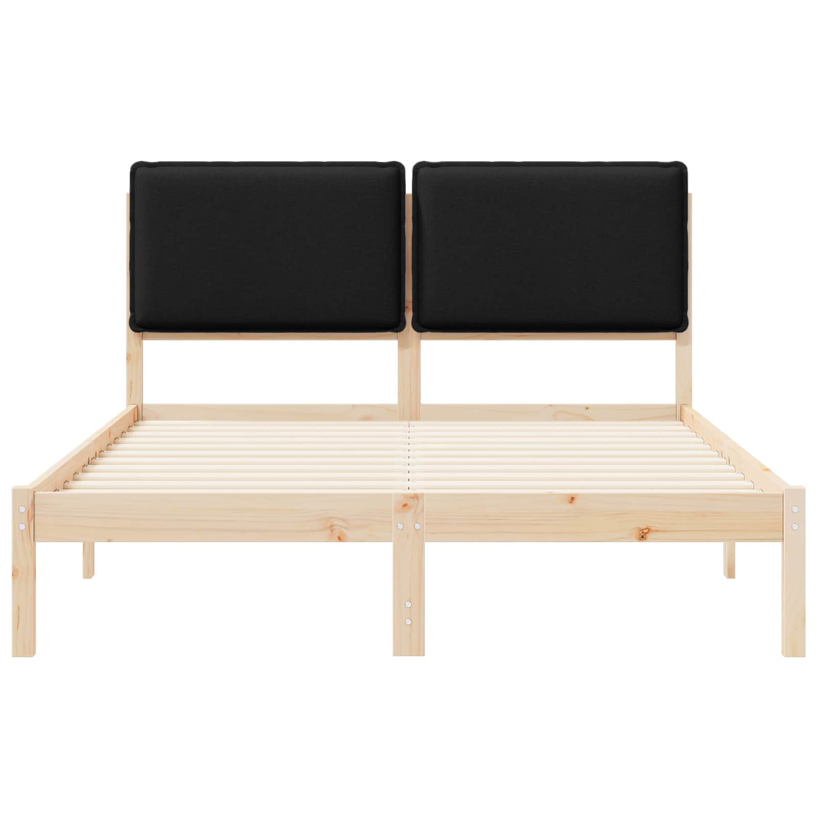 Bettgestell mit gepolstertem Kopfteil Schwarz 160 x 200 cm