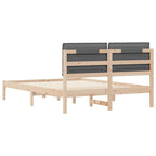 Bettgestell mit gepolstertem Kopfteil Dunkelgrau 150 x 200 cm