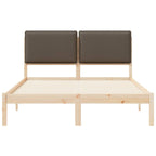 Bettgestell mit gepolstertem Kopfteil Taupe 150 x 200 cm