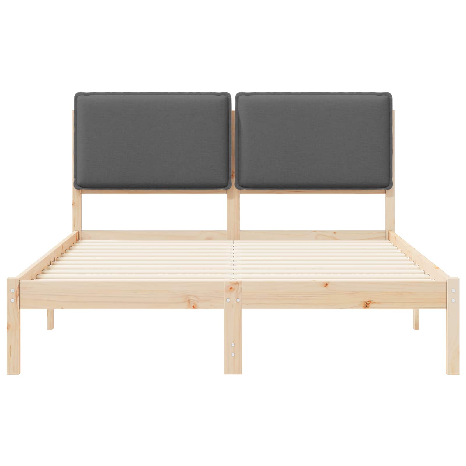 Bettgestell mit gepolstertem Kopfteil Dunkelgrau 120 x 200 cm