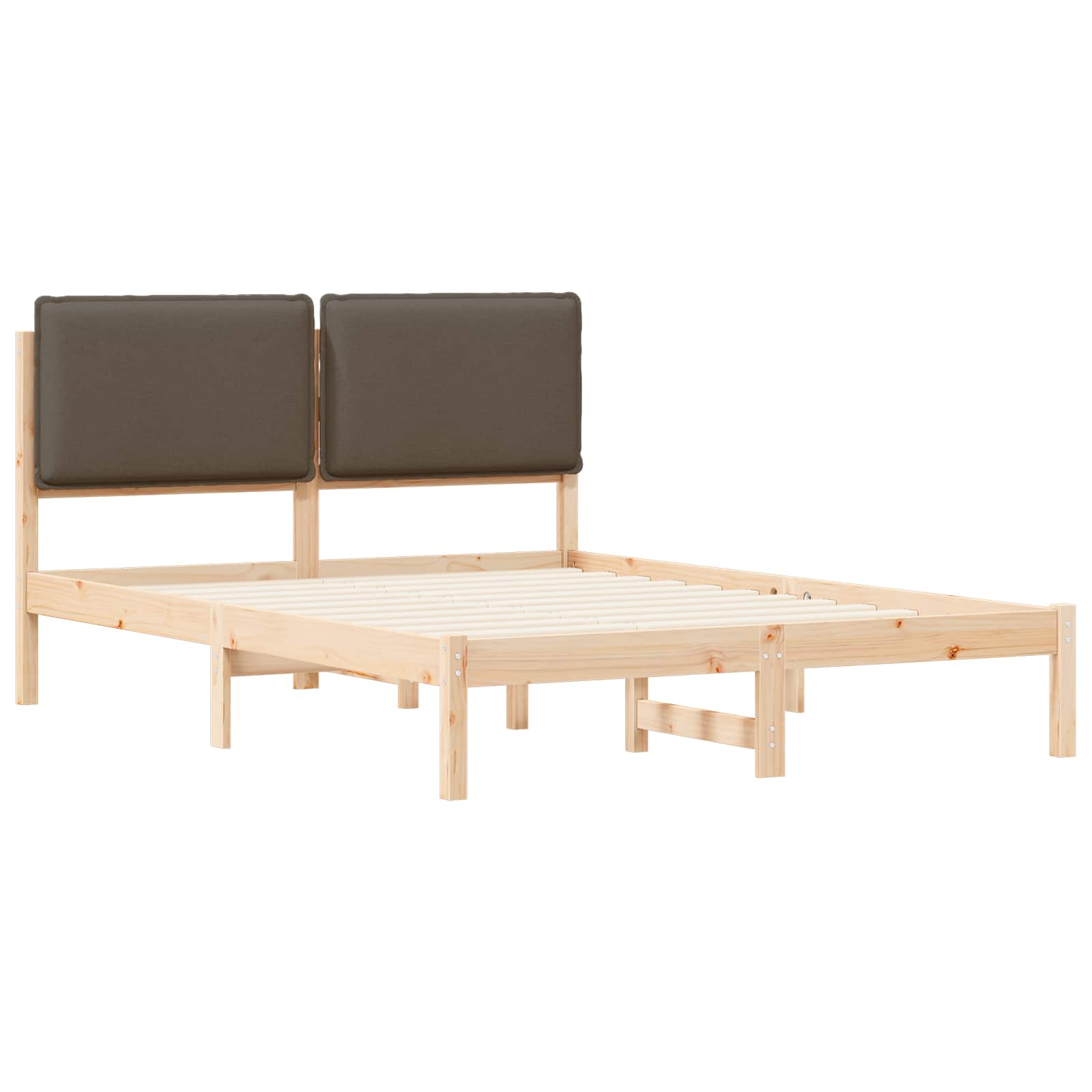 Bettgestell mit gepolstertem Kopfteil Taupe 120 x 200 cm