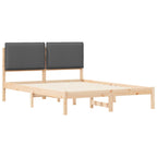 Bettgestell mit gepolstertem Kopfteil Dunkelgrau 140 x 190 cm