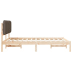 Bettgestell mit gepolstertem Kopfteil Taupe 135 x 190 cm