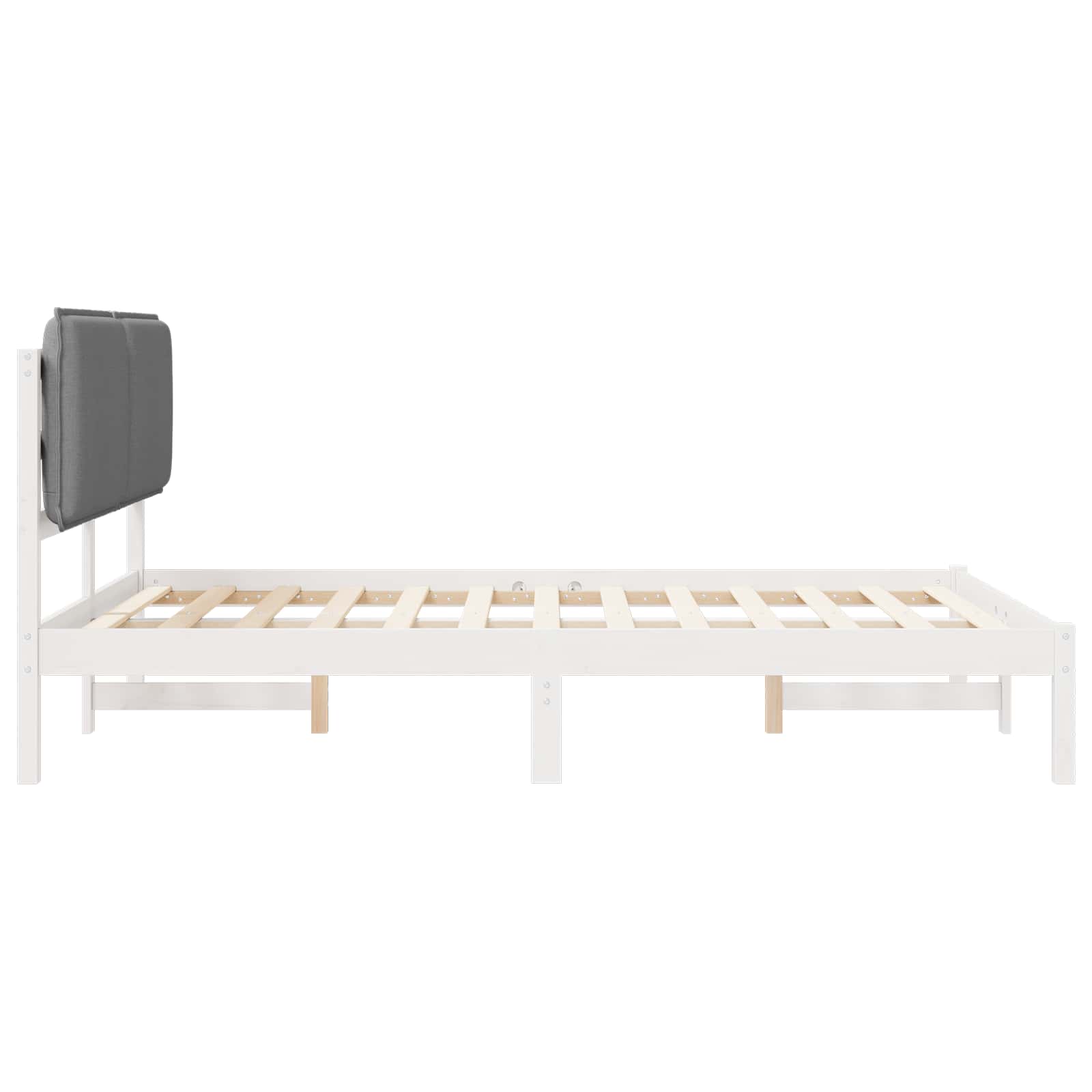 Bettgestell mit gepolstertem Kopfteil Hellgrau 135 x 190 cm