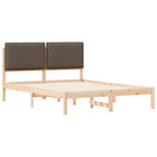 Bettgestell mit gepolstertem Kopfteil Taupe 120 x 190 cm