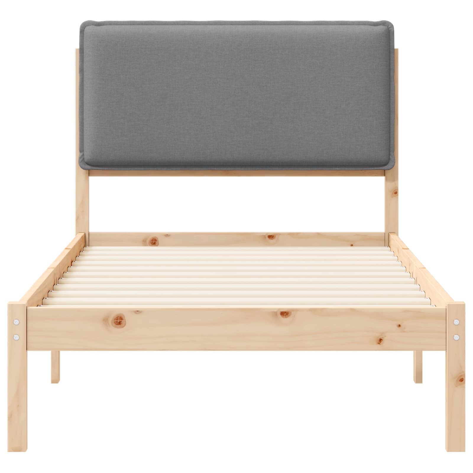 Bettgestell mit gepolstertem Kopfteil Hellgrau 100 x 200 cm