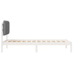 Bettgestell mit gepolstertem Kopfteil Hellgrau 100 x 200 cm