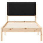 Bettgestell mit gepolstertem Kopfteil Schwarz 90 x 200 cm