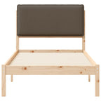 Bettgestell mit gepolstertem Kopfteil Taupe 90 x 200 cm