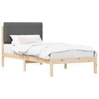 Bettgestell mit gepolstertem Kopfteil Dunkelgrau 80 x 200 cm