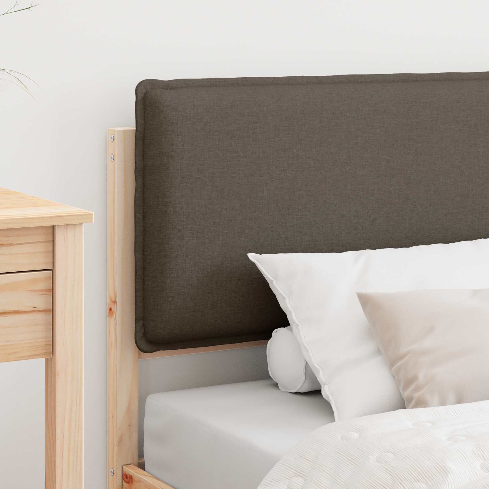 Bettgestell mit gepolstertem Kopfteil Taupe 80 x 200 cm