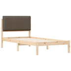 Bettgestell mit gepolstertem Kopfteil Taupe 80 x 200 cm