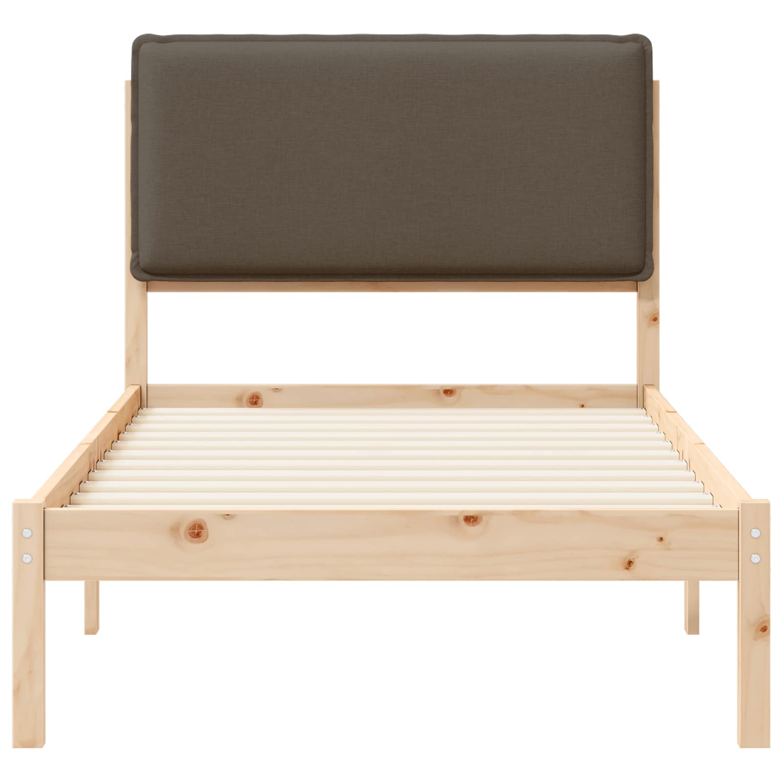 Bettgestell mit gepolstertem Kopfteil Taupe 80 x 200 cm