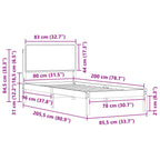 Bettgestell mit gepolstertem Kopfteil Taupe 80 x 200 cm