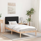 Bettgestell mit gepolstertem Kopfteil Schwarz 90 x 190 cm