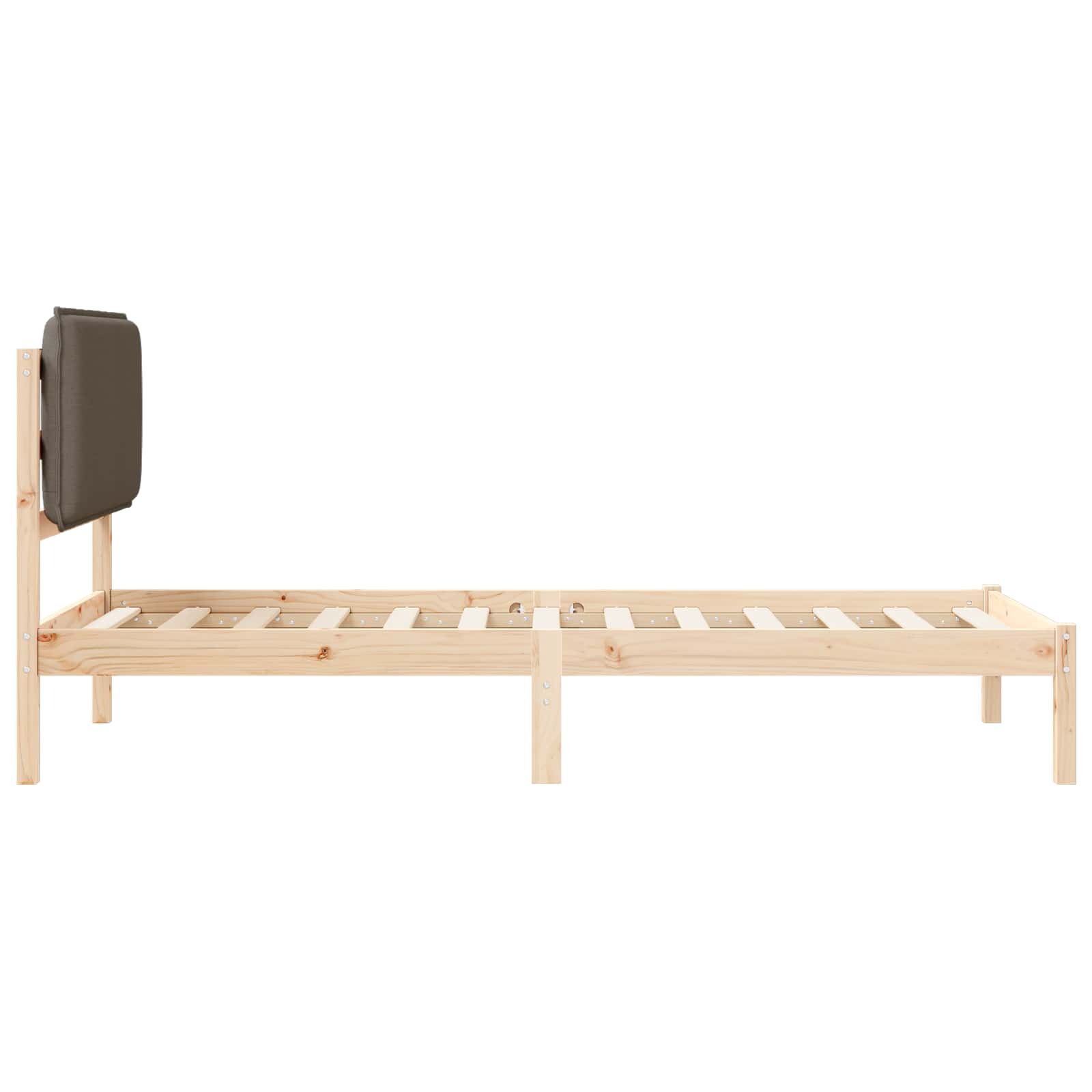 Bettgestell mit gepolstertem Kopfteil Taupe 90 x 190 cm