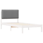 Bettgestell mit gepolstertem Kopfteil Hellgrau 75 x 190 cm