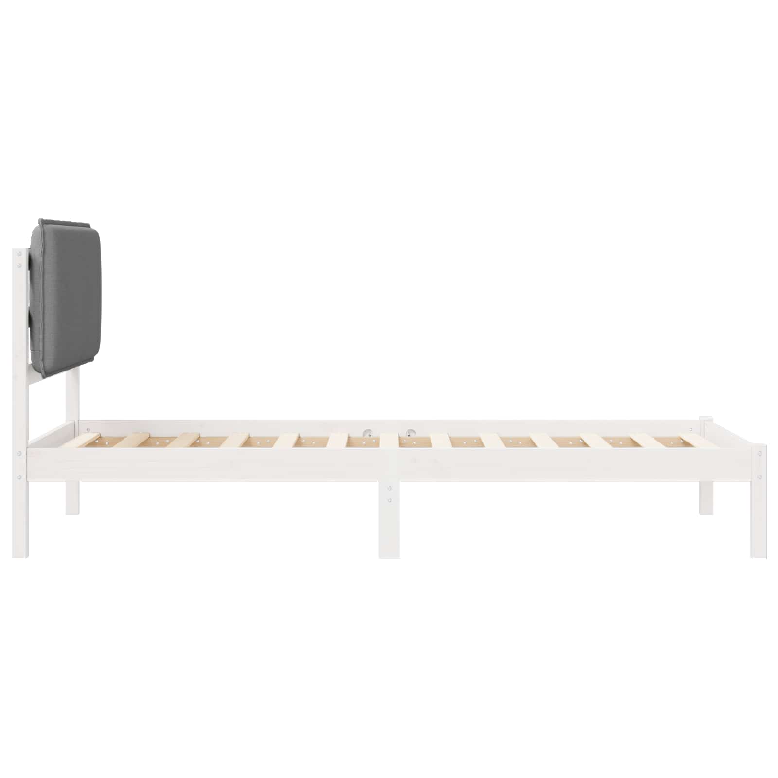 Bettgestell mit gepolstertem Kopfteil Hellgrau 75 x 190 cm