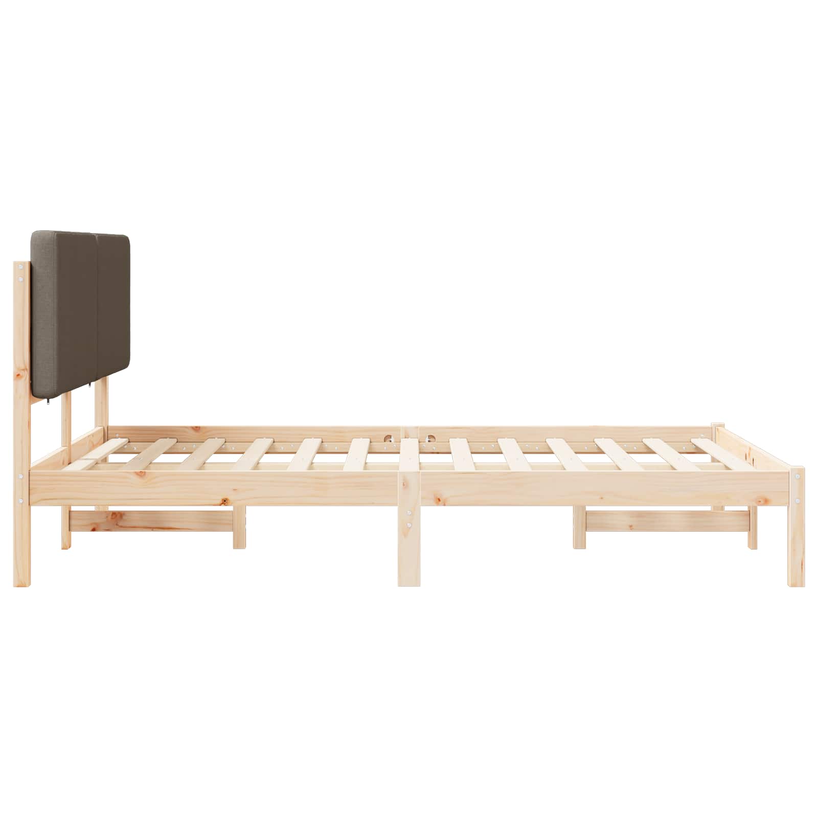 Bettgestell mit gepolstertem Kopfteil Taupe 160 x 200 cm