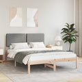 Bettgestell mit gepolstertem Kopfteil Hellgrau 150 x 200 cm