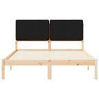 Bettgestell mit gepolstertem Kopfteil Schwarz 150 x 200 cm