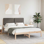 Bettgestell mit gepolstertem Kopfteil Taupe 150 x 200 cm