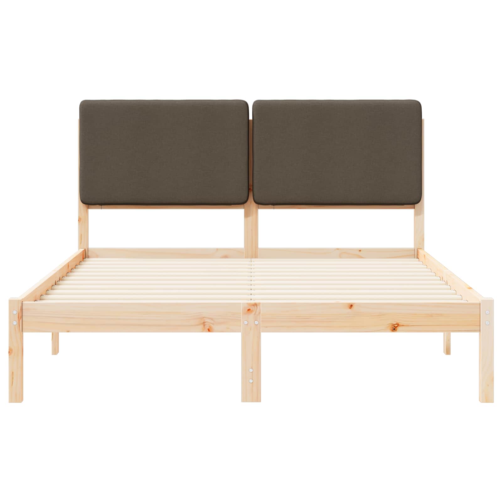 Bettgestell mit gepolstertem Kopfteil Taupe 150 x 200 cm