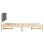 Bettgestell mit gepolstertem Kopfteil Hellgrau 120 x 200 cm
