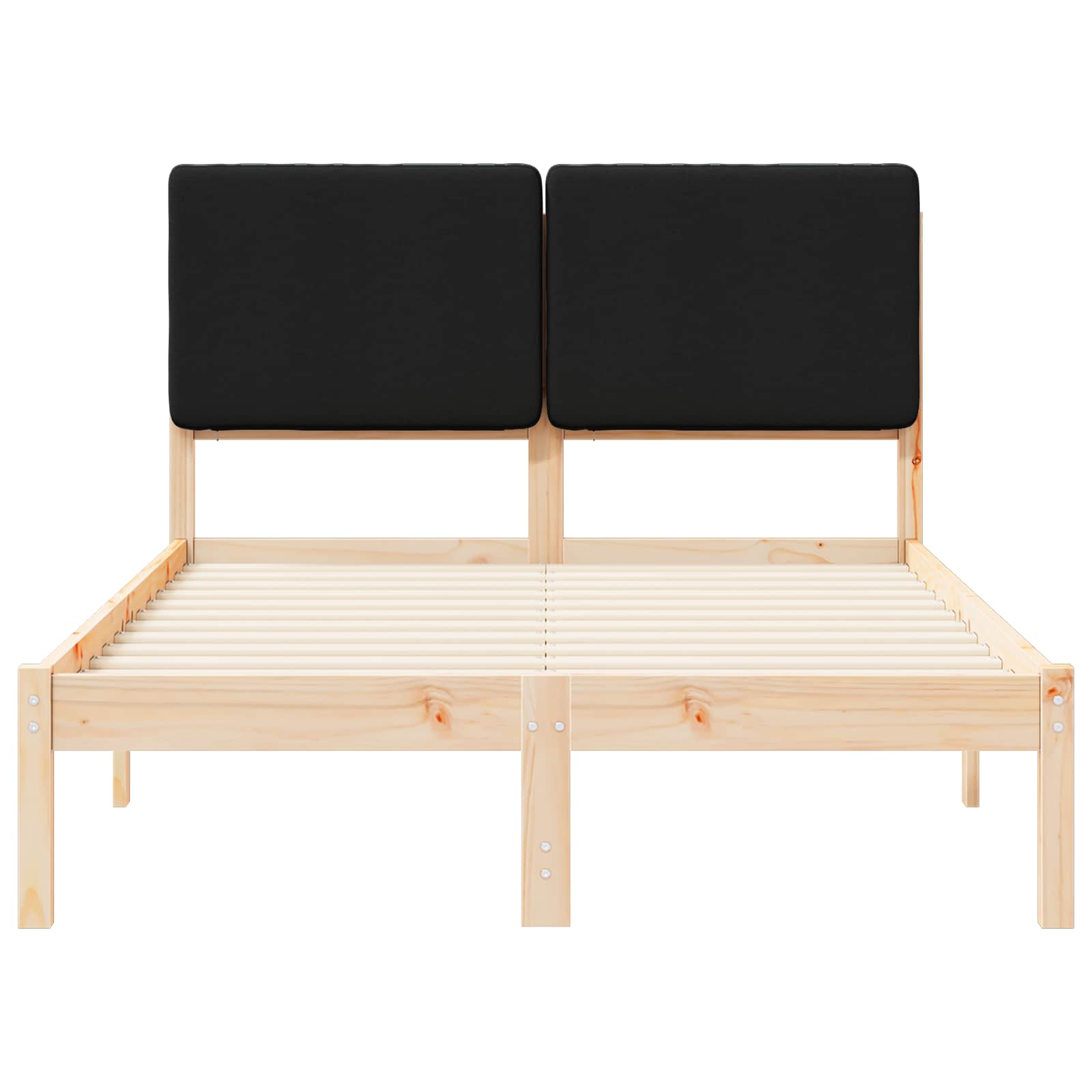 Bettgestell mit gepolstertem Kopfteil Schwarz 120 x 200 cm