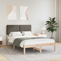 Bettgestell mit gepolstertem Kopfteil Taupe 120 x 200 cm
