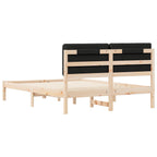 Bettgestell mit gepolstertem Kopfteil Schwarz 140 x 190 cm